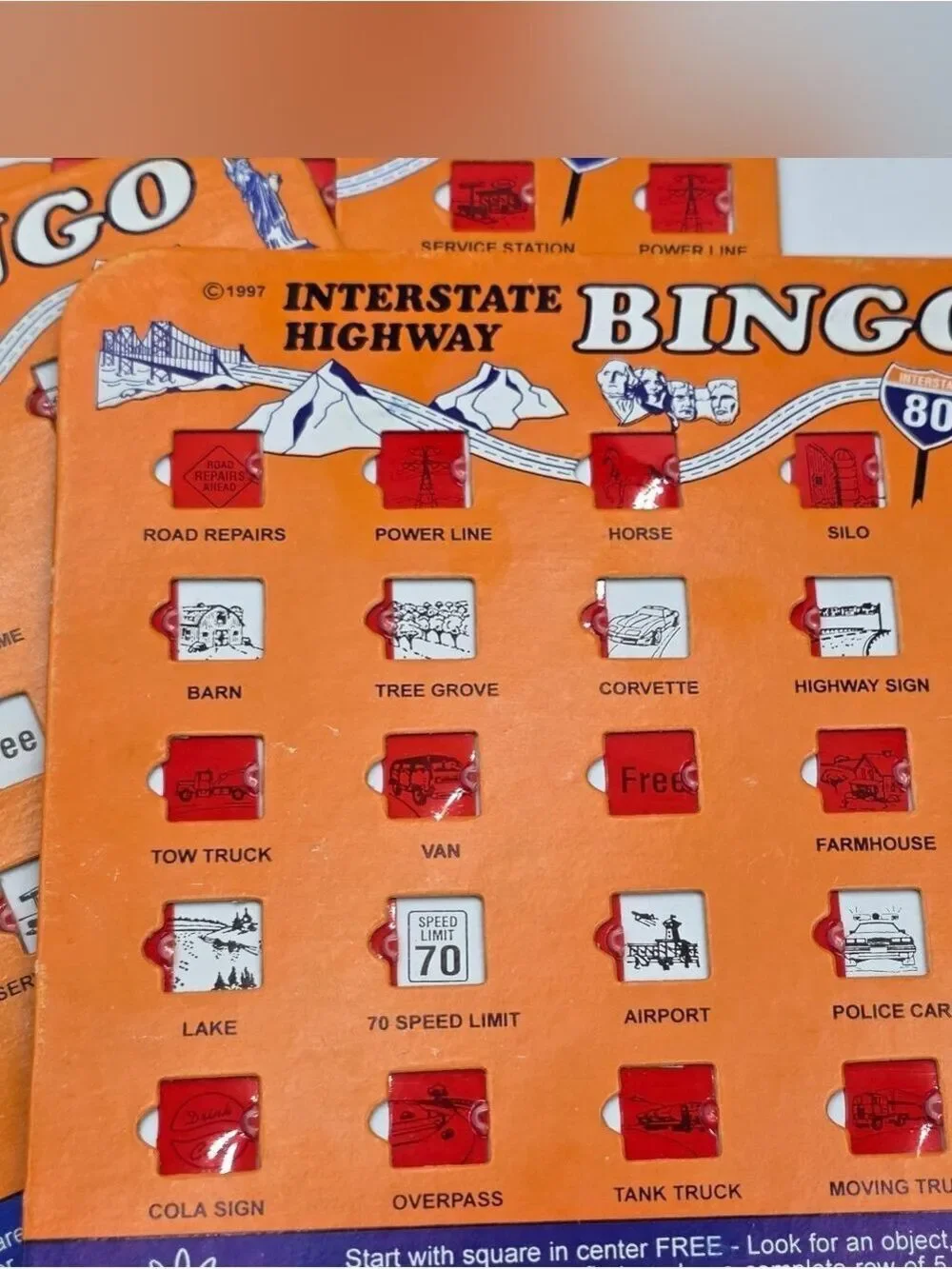 Vintage 1997 Interstate Highway Bingo Travel Game by Regal Games Set Of 3